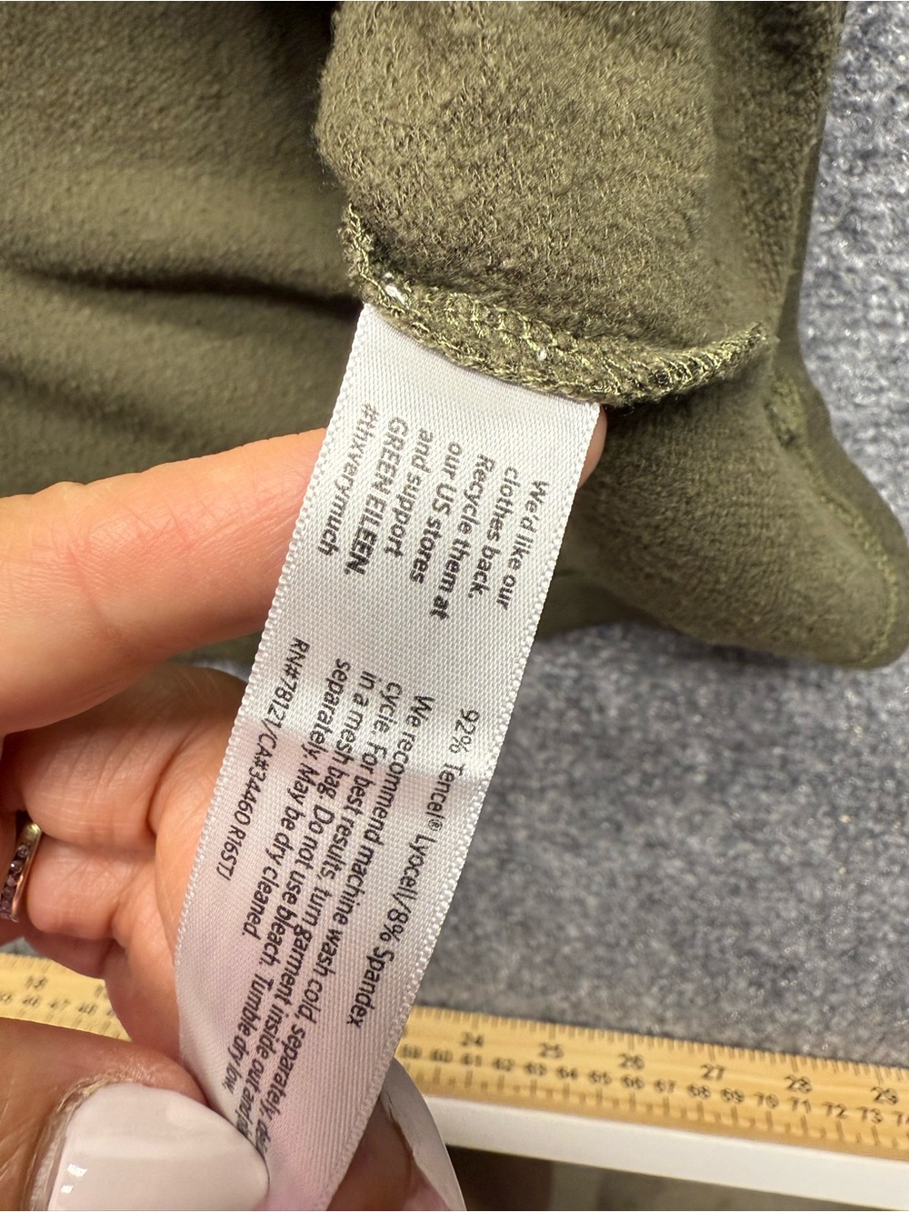 Eileen Fisher Women’s S/P Olive Green Long Sleeve sweater dress - Picture 6 of 8